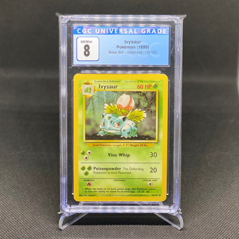 1999 Ivysaur Pokémon Base Set - 30/102 CGC NM/Mint 8